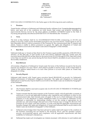 Picture of Wyoming Commercial Sublease Agreement