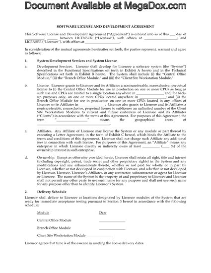 Software Development and Perpetual License Agreement | Legal Forms and ...