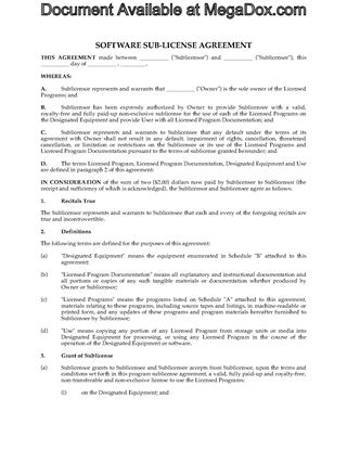 Picture of Software Sublicense Agreement