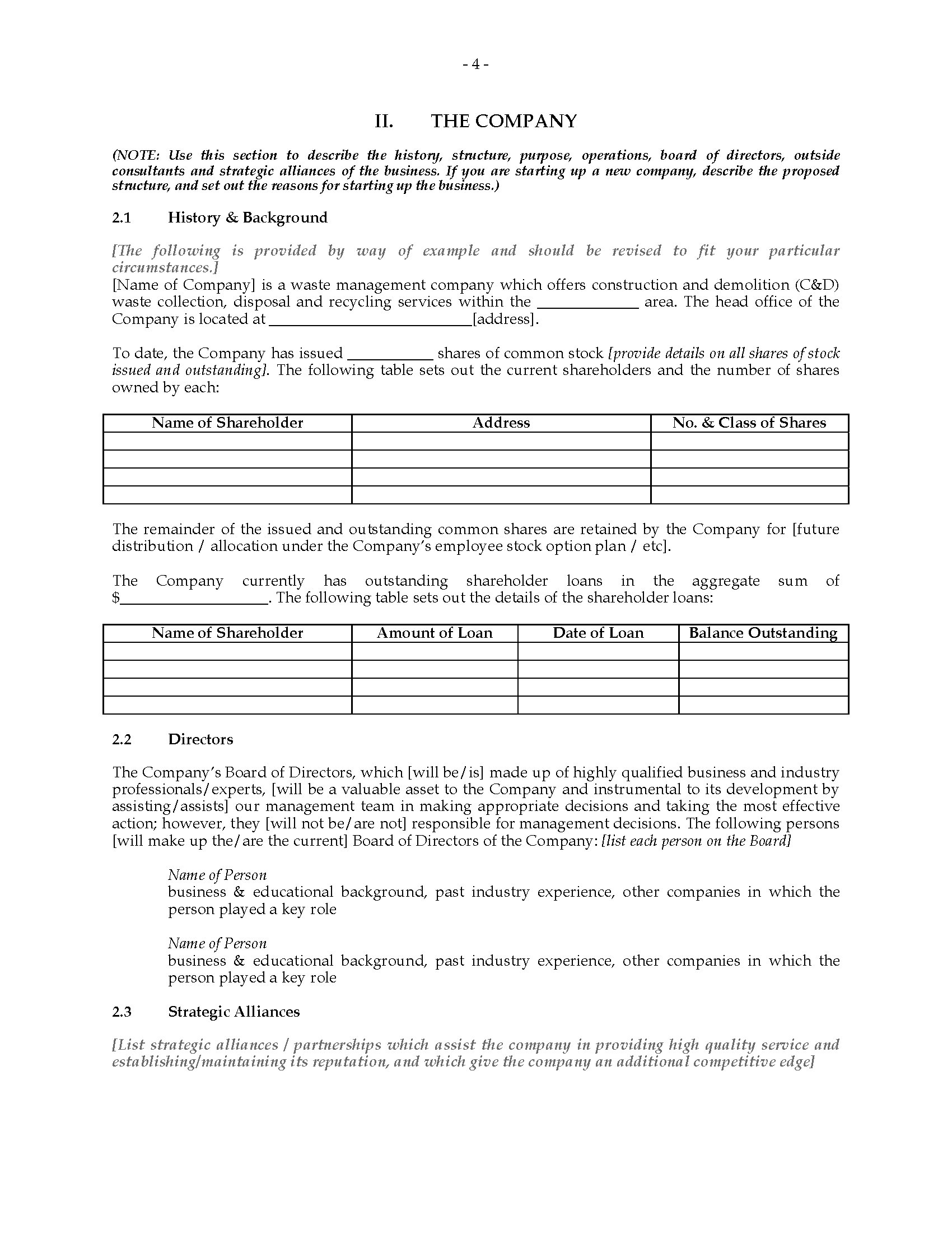 business plan garbage collection pdf