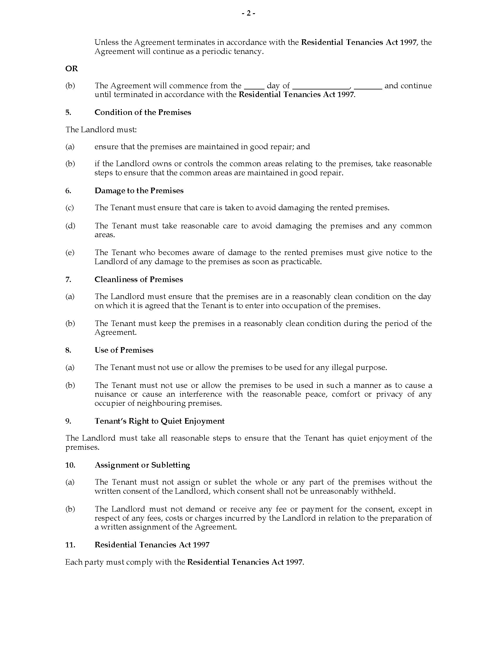 Victoria Residential Tenancy Agreement Legal Forms And Business 