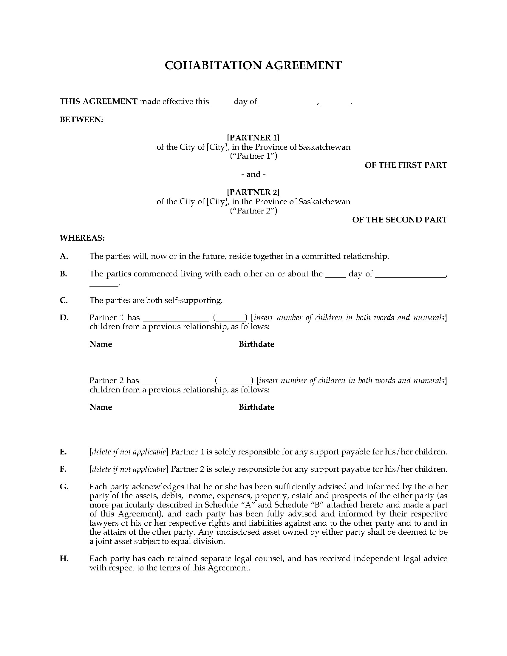 saskatchewan-cohabitation-agreement-legal-forms-and-business