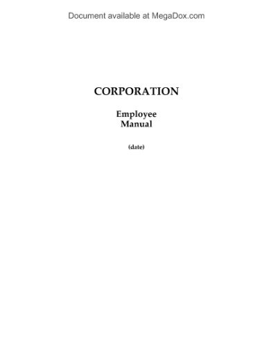 Picture of Employee Manual Template