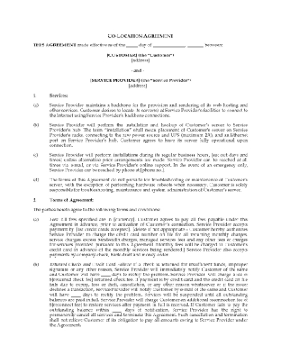 Picture of Co-Location Agreement