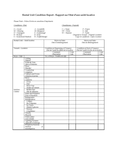 Picture of Manitoba Rental Unit Condition Report