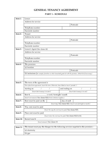 Picture of Queensland General Tenancy Agreement