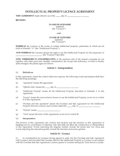 Picture of Intellectual Property Licence Agreement | New Zealand