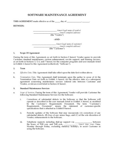 Picture of Software Maintenance Agreement | Canada