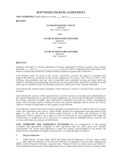 Picture of Software Escrow Agreement | UK