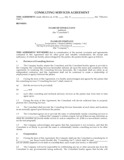 Picture of UK Consulting Services Agreement