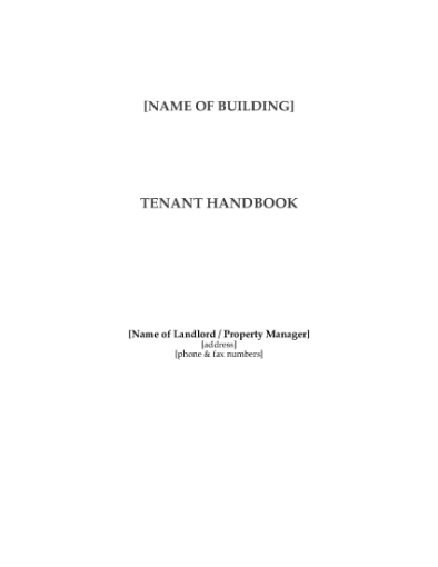 Picture of Tenant Manual for Commercial Highrise Building