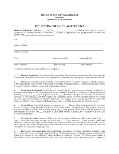 Picture of Pet Sitter Contract Forms Package