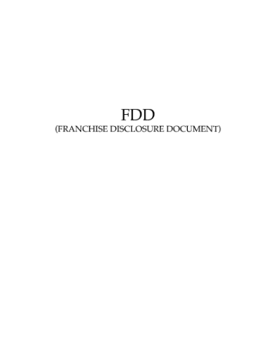 Picture of USA Franchise Disclosure Document for Regional Franchisors