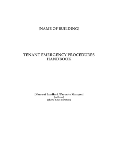 Picture of Commercial Tenant Emergency Procedures Manual