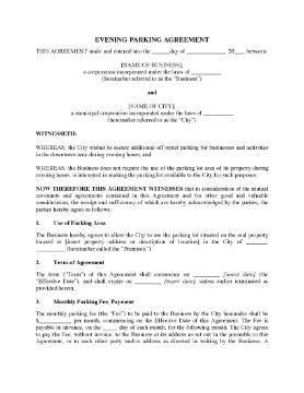 Picture of Evening Parking Agreement