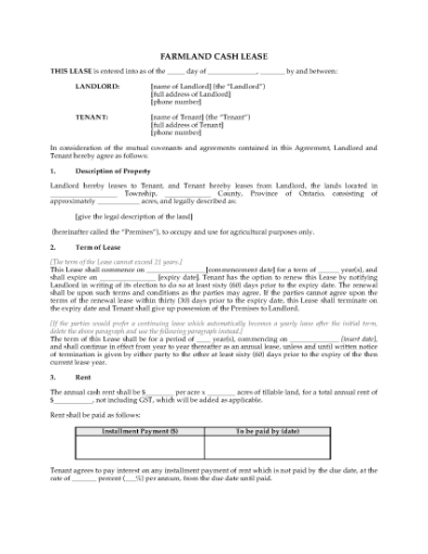 Picture of Ontario Farm Land Cash Lease