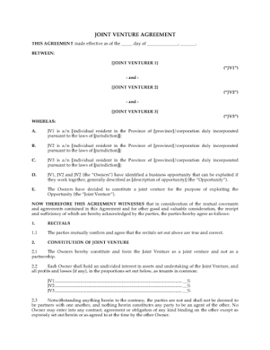 Picture of Manitoba Joint Venture Agreement