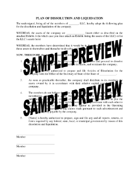 Picture of Plan of Liquidation and Dissolution of LLC | USA