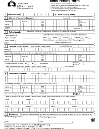 Picture of Refund of Bond | New Zealand