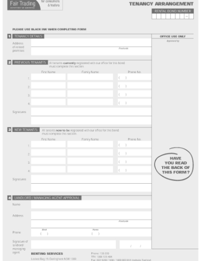 Picture of NSW Change of Shared Tenancy Arrangement