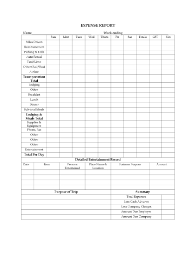 Picture of Expense Account Report