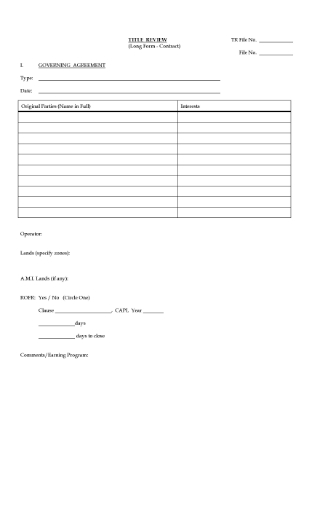 Picture of Alberta Oil and Gas Title Review Form