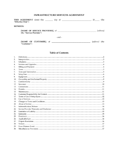 Picture of Infrastructure Services Agreement